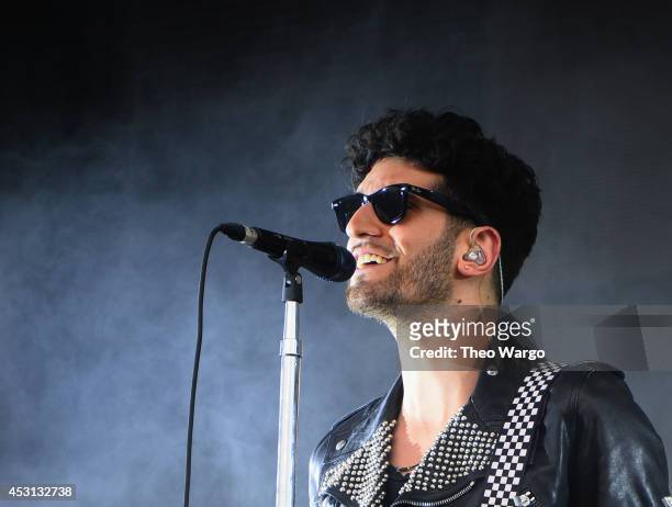 David Macklovitch of Chromeo performs at the Bud Light stage during 2014 Lollapalooza Day Three at Grant Park on August 3, 2014 in Chicago, Illinois.