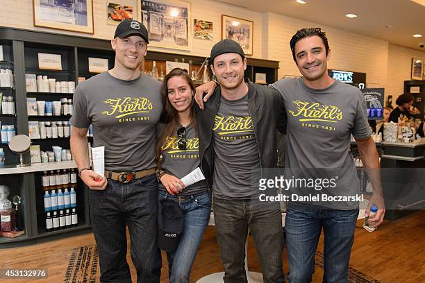 Teddy Sears, Melissa Sears, Jesse Lee Soffer and Gilles Marini attend the Kiehl's LifeRide 2014 at Kiehl's Since 1851 Chicago on August 3, 2014 in...