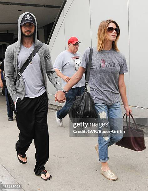 Ashley Greene and Paul Khoury seen at LAX on August 03, 2014 in Los Angeles, California.