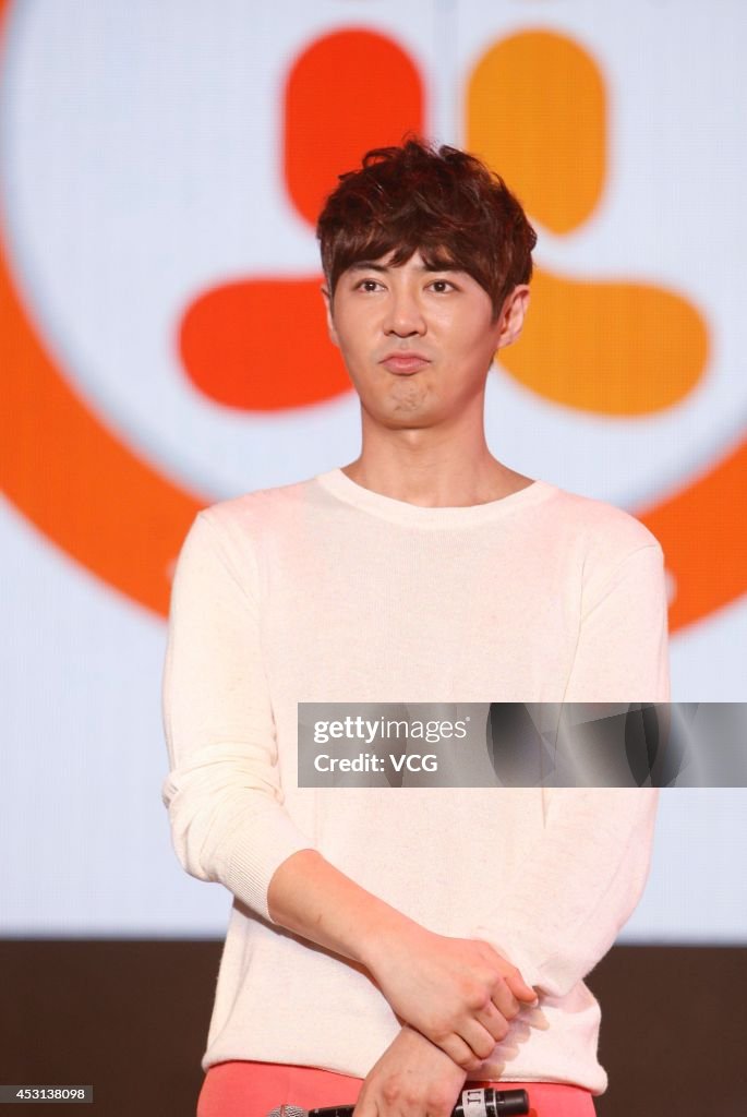Jun Jin of Shinhwa attends fan meeting on August 3, 2014 in Shanghai ...