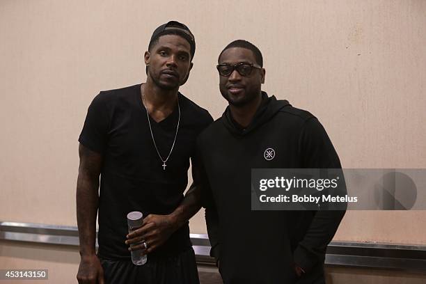 Udonis Haslem and Dwyane Wade at Dwyane Wade's Fourth Annual Fantasy Basketball Camp at Westin Diplomat on August 3, 2014 in Hollywood, Florida.