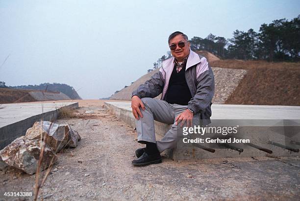 Gordon Wu at the construction site for the highway between Hong Kong and Guangzhou in China. He is a leading construction tycoon in Hong Kong and the...