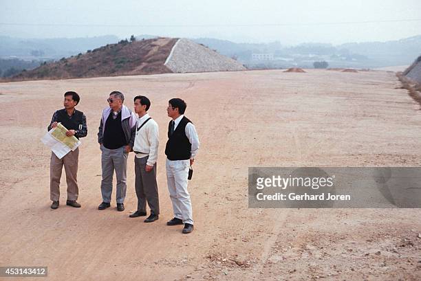 Gordon Wu at the construction site for the highway between Hong Kong and Guangzhou in China. Wu is a leading construction tycoon in Hong Kong and the...
