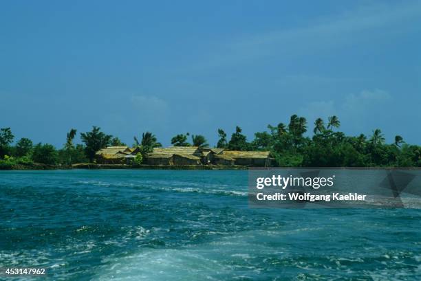Solomon Islands, Malaita Island, Village, View From The Sea.