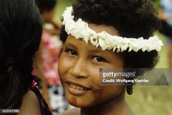 Papua New Guinea, Trobriand Islands, Portrait Of Young Girl. News Photo ...