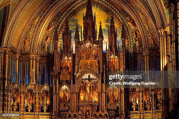 Canada, Quebec, Montreal, Interior Of Notre-dame Basilica.