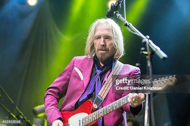 Musician Tom Petty performs on stage with Tom Petty & The Heartbreakers at Viejas Arena on August 3, 2014 in San Diego, California.