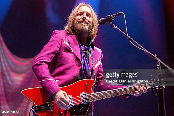 Musician Tom Petty performs on stage with Tom Petty & The Heartbreakers at Viejas Arena on August 3, 2014 in San Diego, California.