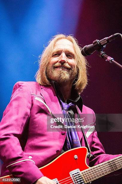 Musician Tom Petty performs on stage with Tom Petty & The Heartbreakers at Viejas Arena on August 3, 2014 in San Diego, California.