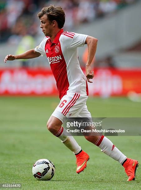 Lucas Andersen of Ajax in action during the 19th Johan Cruijff Shield match between Ajax Amsterdam and PEC Zwolle at the Amsterdam ArenA on August 3,...