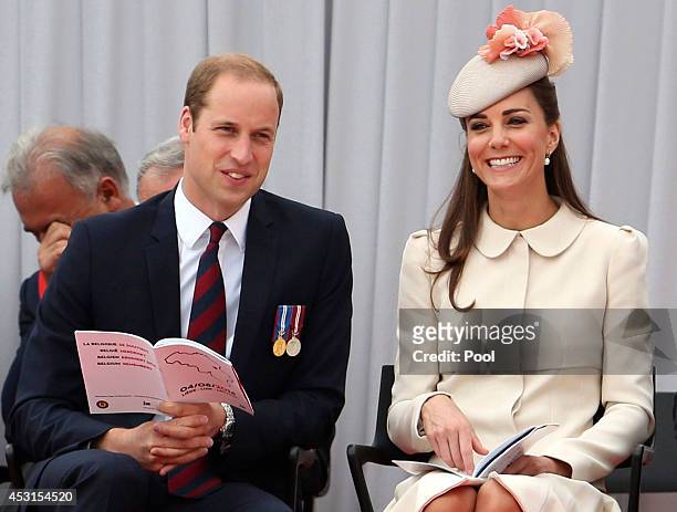 Prince William, Duke of Cambridge and Catherine, Duchess of Cambridge attend a WW1 100 Years Commomoration Ceremony, at Le Memorial Interallie on...