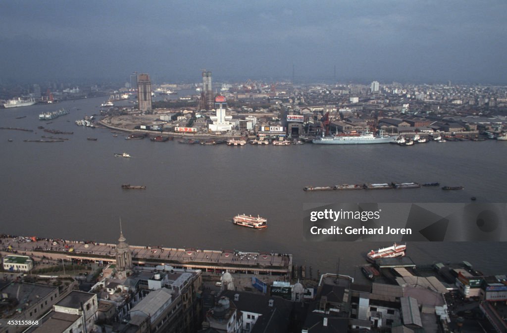 View over the Huangpu River and Pudong, as seen from...