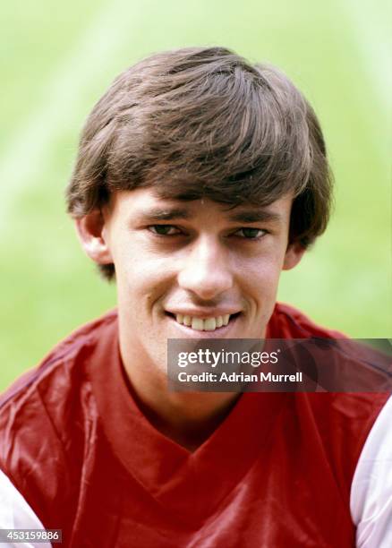 Arsenal player Brian McDermott at a pre season photocall for the 1983/84 season at Highbury, London, England.