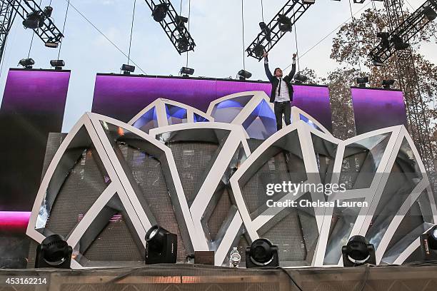 Dillon Francis performs during HARD Summer at Whittier Narrows Recreation Area on August 3, 2014 in Los Angeles, California.