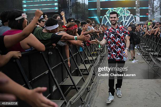 Trak greets fans during HARD Summer at Whittier Narrows Recreation Area on August 3, 2014 in Los Angeles, California.