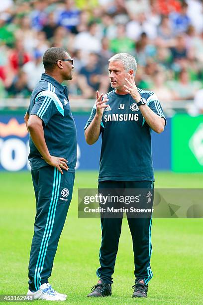 Headcoach Jose Mourinho and Technical Director Michael Emenalo of Chelsea during the pre season friendly match between SV Werder Bremen and FC...