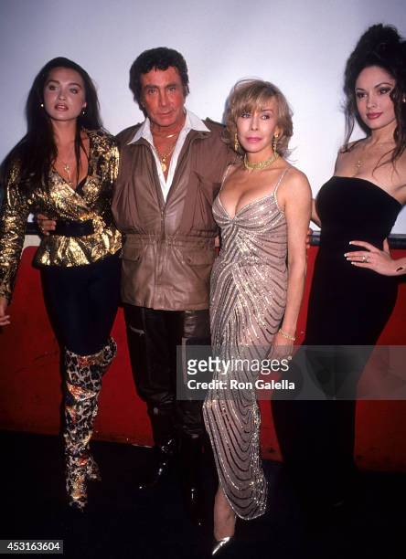 Publisher Bob Guccione and wife Kathy Keeton and Penthouse Pets attend Penthouse's 25th Anniversary Celebration on February 1, 1994 at Club USA, 218...
