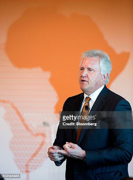 Jeffrey Immelt, chairman and chief executive officer of General Electric Co., delivers opening remarks during a forum on African energy and...