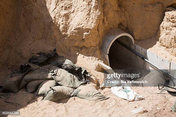 Overview of a tunnel built underground by Hamas militants leading from the Gaza Strip into Southern Israel, seen on August 4, 2014 near the Israeli...