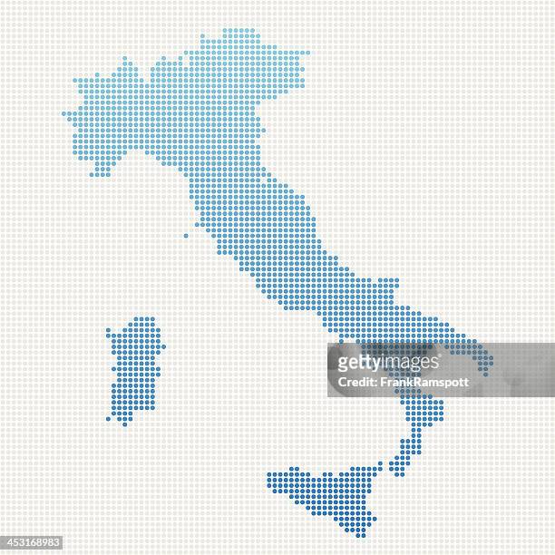 illustrazioni stock, clip art, cartoni animati e icone di tendenza di mappa di italia con motivo a pois blu - italy