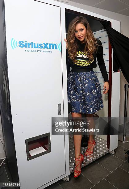 Actress Nina Dobrev visits the SiriusXM Studios on August 4, 2014 in New York City.