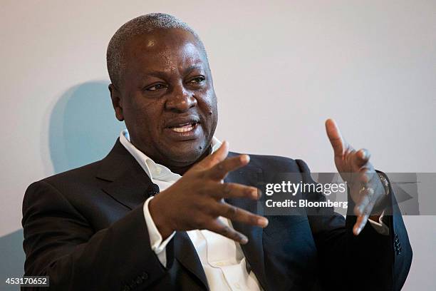 John Dramani Mahama, president of Ghana, speaks during a forum on African energy and innovation at the Newseum in Washington, D.C., U.S., on Monday,...