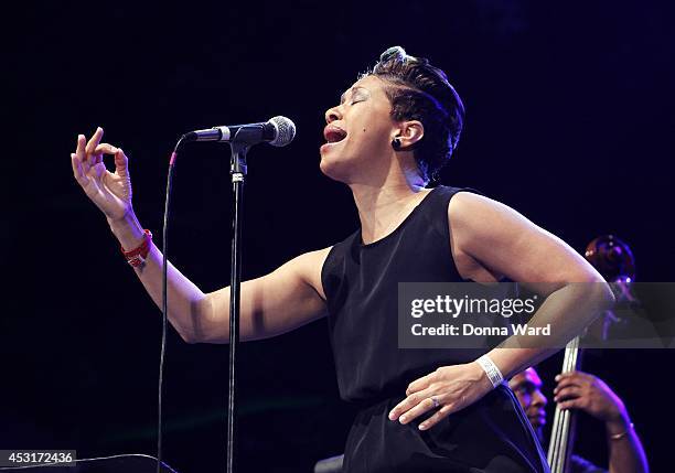 Jean Baylor performs at Summerstage at SummerStage at Rumsey Playfield, Central Park on August 3, 2014 in New York City.