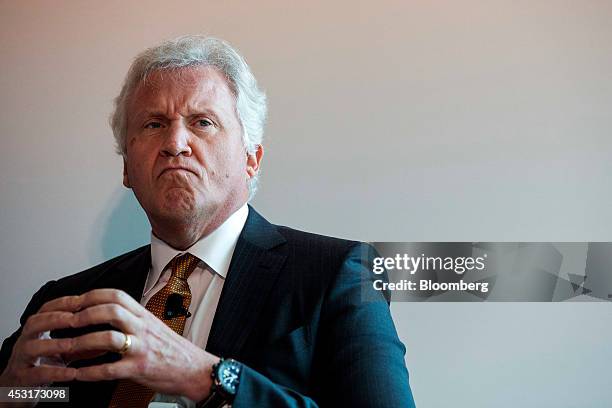 Jeffrey Immelt, chairman and chief executive officer of General Electric Co., listens during a forum on African energy and innovation at the Newseum...