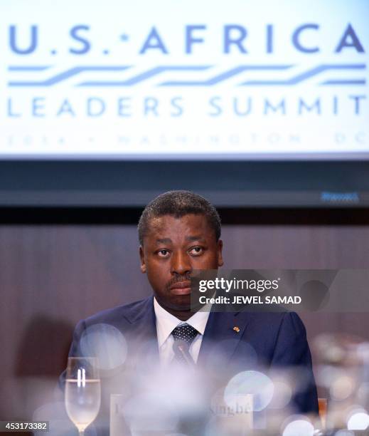 Togo's President Faure Essozimna Gnassingbe attends a Dialogue on Combating Wildlife Trafficking on the sideline of the US-Africa Leaders Summit in...