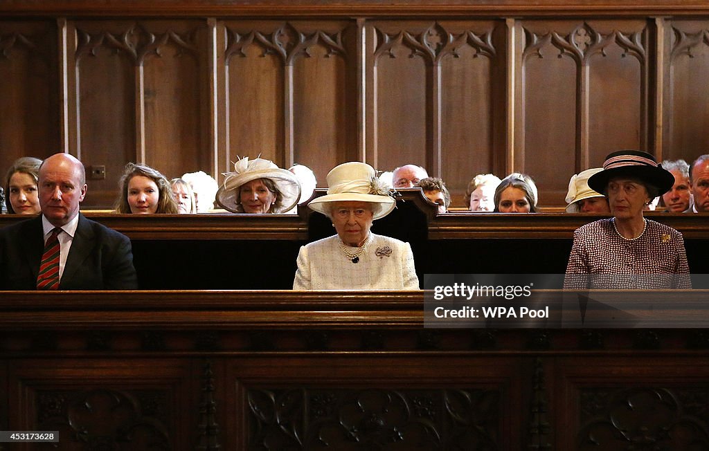 The Queen Attends A Service Of Commemoration At Crathie Kirk