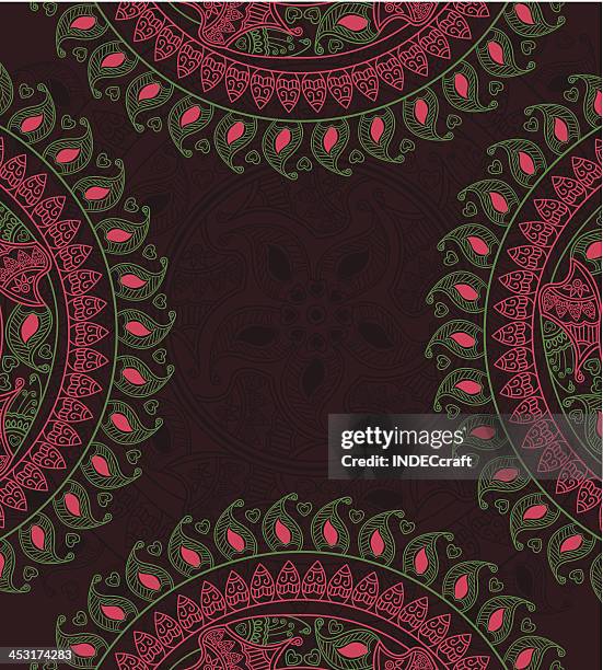 mandala abstract design - wedding circle frame stock illustrations