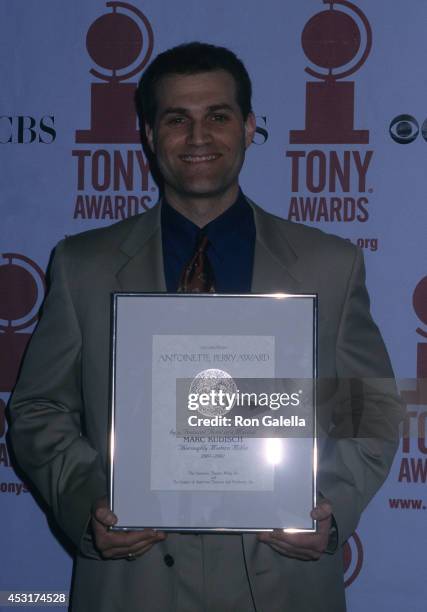 Actor Marc Kudisch attends the 56th Annual Tony Awards Nominees Brunch on May 15, 2002 at the Marriott Marquis Hotel in New York City.