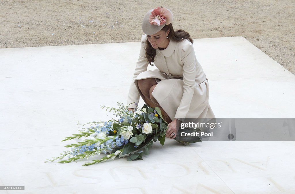 Duke & Duchess Of Cambridge And Prince Harry Attend St Symphorien Miltary Cemetery