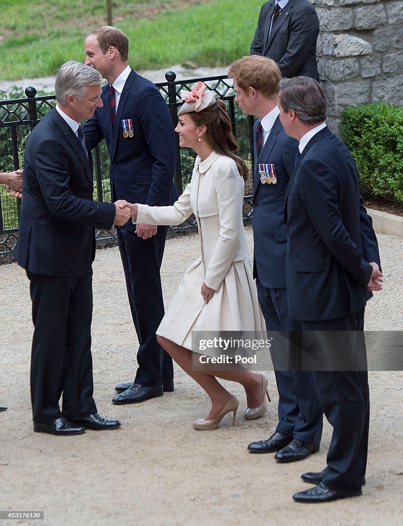 Duke & Duchess Of Cambridge And Prince Harry Attend St Symphorien Miltary Cemetery