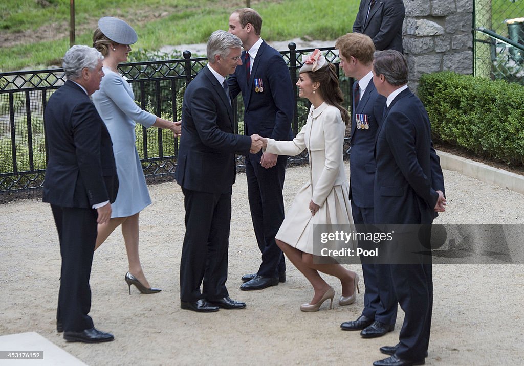 Duke & Duchess Of Cambridge And Prince Harry Attend St Symphorien Miltary Cemetery