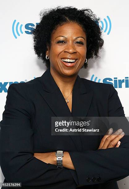 Journalist and author Karen Hunter visits the SiriusXM Studios on August 4, 2014 in New York City.