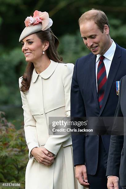 Catherine, Duchess of Cambridge , Prince William, Duke of Cambridge and Vic Chairman of the Commonwealth War Graves Commission Sir Joe French walk...