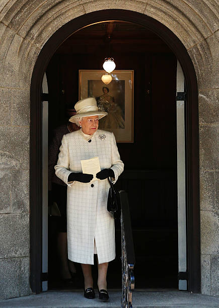 GBR: The Queen Attends A Service Of Commemoration At Crathie Kirk