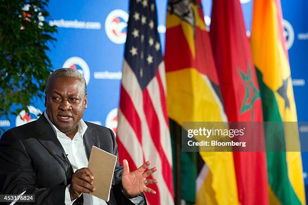 John Dramani Mahama, president of Ghana, speaks at the U.S. Chamber of Commerce in Washington, D.C., U.S., on Monday, Aug. 4, 2014. The chamber and...