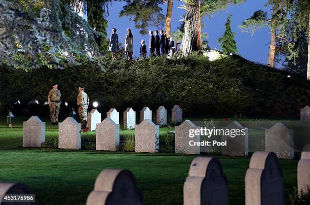 Queen Mathilde of Belgium, Catherine, Duchess of Cambridge, King Philippe of Belgium, British Prime Minister David Cameron and Prince William, Duke...