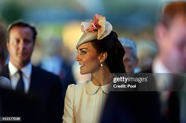 Catherine, Duchess of Cambridge attends a ceremony at St Symphorien Military Cemetery on August 4, 2014 in Mons, Belgium. Monday 4th August marks the...