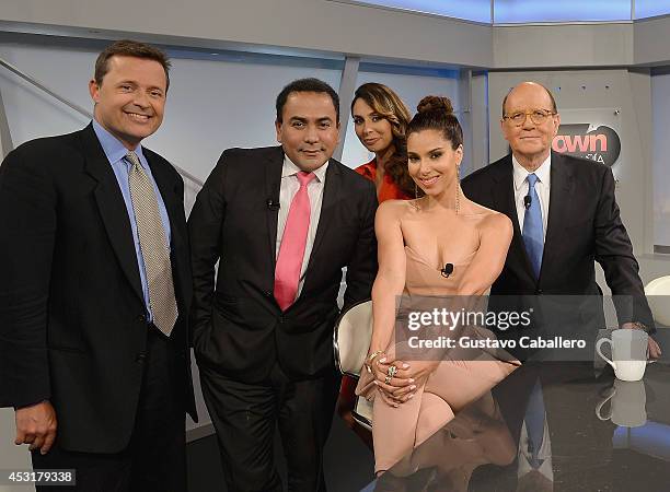 Eric Padron, Ronald Acha, Veronica Paysse, Roselyn Sanchez and Ricardo Brown attend the Mundo Fox on August 4, 2014 in Miami, Florida.