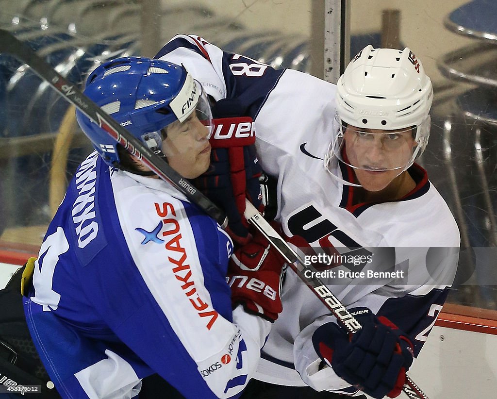 Finland v USA White - 2014 USA Hockey Junior Evaluation Camp