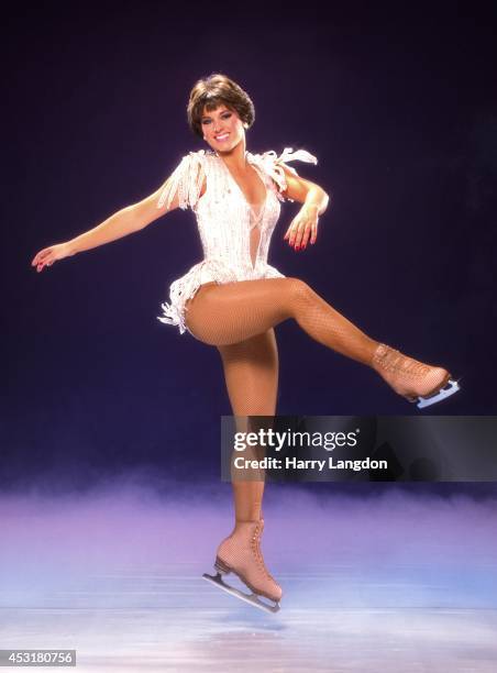 Ice skater Dorothy Hamill poses for a portrait in 1984 in Los Angeles, California.