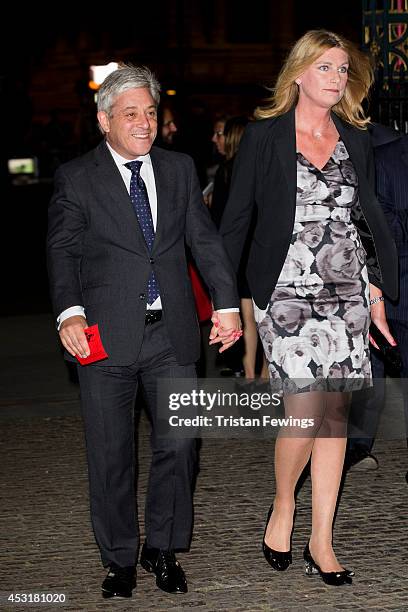 Speaker of the House of Commons, John Bercow and his wife Sally Bercow attend The Vigil Of Prayer Service at Westminster Abbey on August 4, 2014 in...