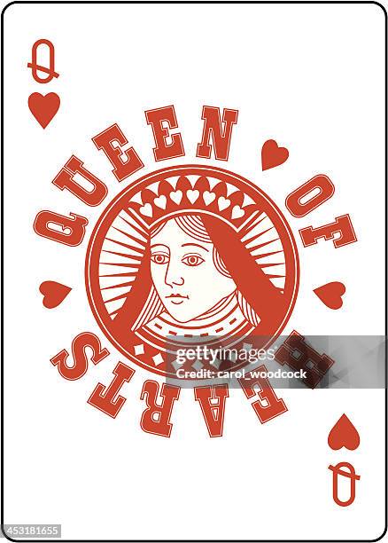 circle queen of hearts - baccarat table stock illustrations