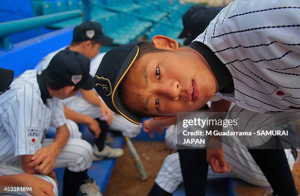 Katsuhiro Kobayashi of Japan poses for the camera during the IBAF 15U Baseball World Cup Group B match between Japan and Panama at Teodoro Mariscal...
