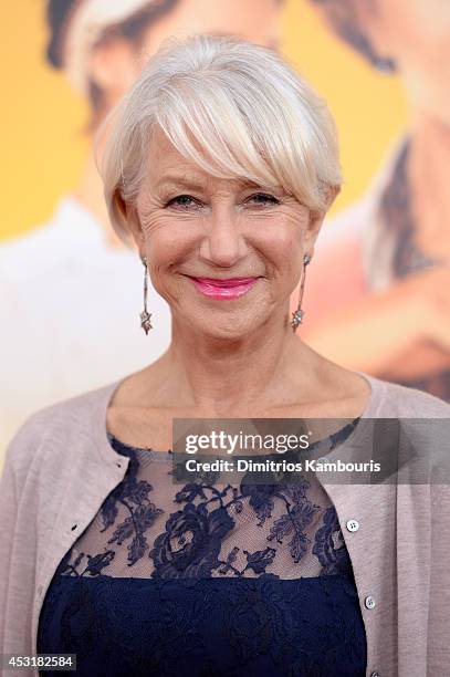 Actress Helen Mirren attends the "The Hundred-Foot Journey" New York premiere at Ziegfeld Theater on August 4, 2014 in New York City.