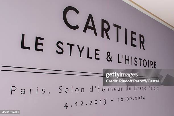 View of the entrance to the the 'Cartier: Le Style et L'Histoire' Exhibition at Le Grand Palais on December 2, 2013 in Paris, France.