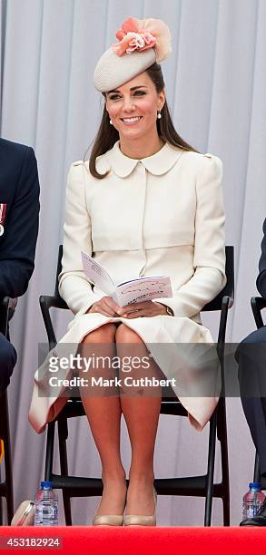 Catherine, Duchess of Cambridge at Saint Laurent Abbey for a ceremony to mark 100th anniversary of World War I on August 4, 2014 in Liege, Belgium.